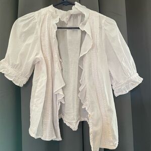GAP White Ruffled Blouse